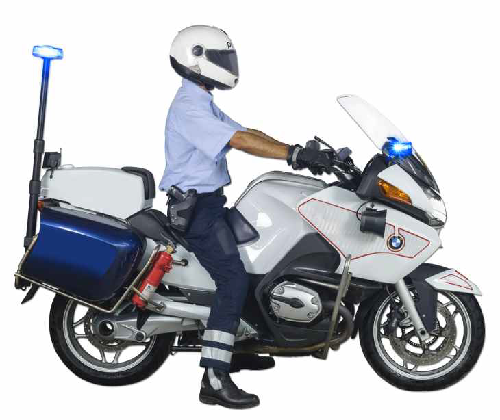 Modrý maják na motocykl, CO400